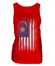 Malaysia Faded Flag Ladies Vest