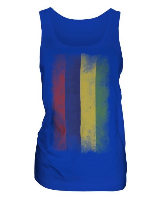 Mauritius Faded Flag Ladies Vest