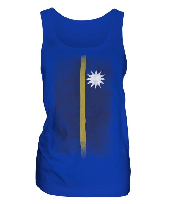 Nauru Faded Flag Ladies Vest