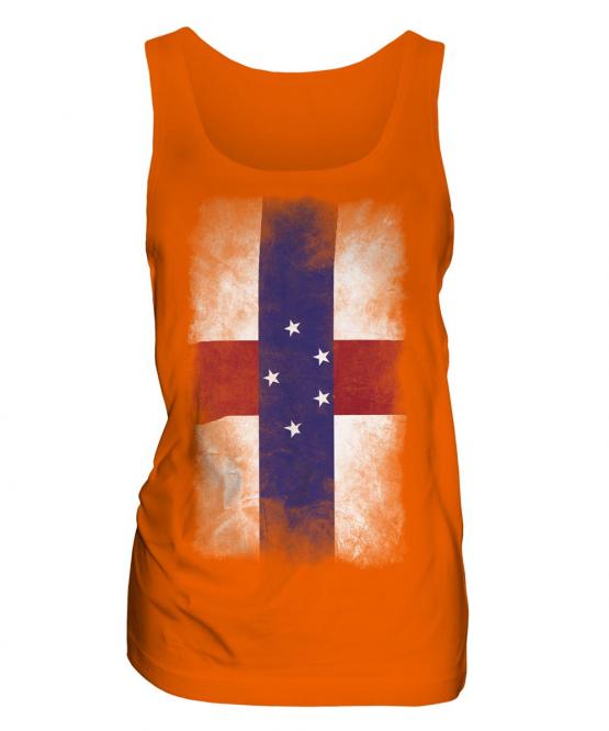 Netherlands Antilles Faded Flag Ladies Vest