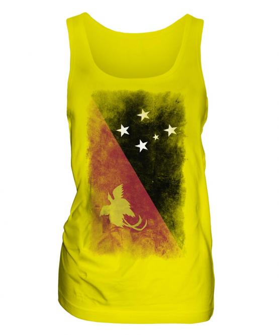 Papua New Guinea Faded Flag Ladies Vest