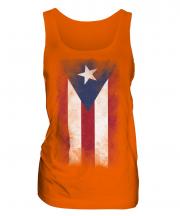 Puerto Rico Faded Flag Ladies Vest