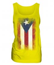 Puerto Rico Faded Flag Ladies Vest