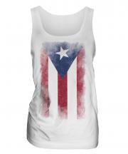 Puerto Rico Faded Flag Ladies Vest