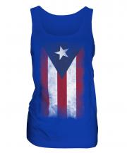 Puerto Rico Faded Flag Ladies Vest