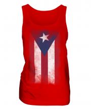 Puerto Rico Faded Flag Ladies Vest