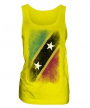 Saint Kitts And Nevis Faded Flag Ladies Vest