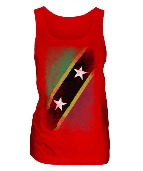 Saint Kitts And Nevis Faded Flag Ladies Vest