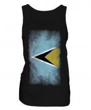 Saint Lucia Faded Flag Ladies Vest