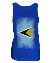 Saint Lucia Faded Flag Ladies Vest