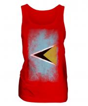 Saint Lucia Faded Flag Ladies Vest