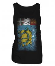 Saint Pierre And Miquelon Faded Flag Ladies Vest