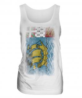 Saint Pierre And Miquelon Faded Flag Ladies Vest