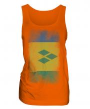 Saint Vincents And The Grenadines Faded Flag Ladies Vest