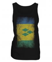 Saint Vincents And The Grenadines Faded Flag Ladies Vest