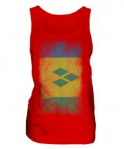 Saint Vincents And The Grenadines Faded Flag Ladies Vest