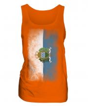 Sao Tome E Principe Faded Flag Ladies Vest