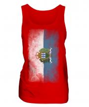 Sao Tome E Principe Faded Flag Ladies Vest