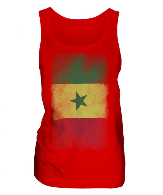 Senegal Faded Flag Ladies Vest