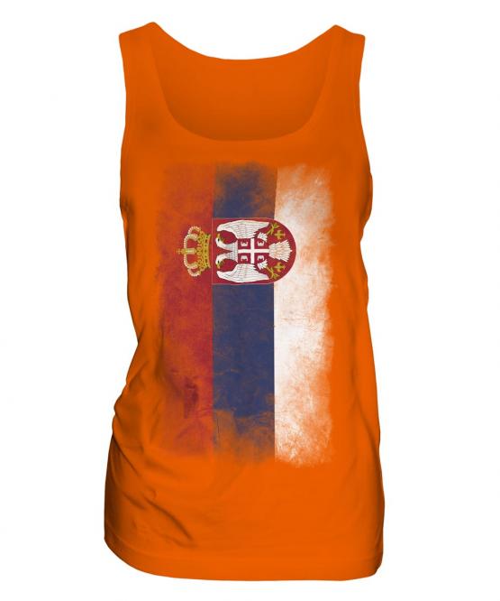 Serbia Faded Flag Ladies Vest