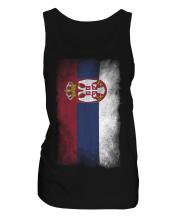 Serbia Faded Flag Ladies Vest