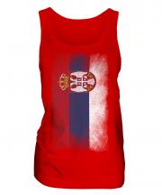 Serbia Faded Flag Ladies Vest