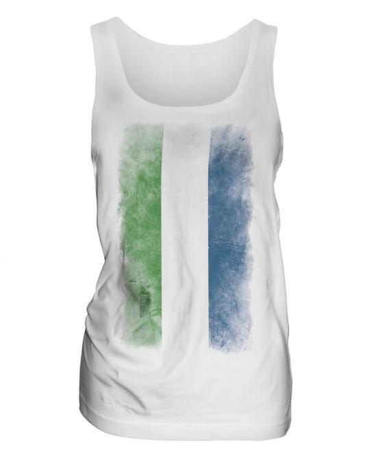 Sierra Leone Faded Flag Ladies Vest
