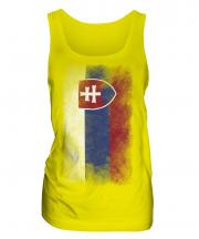 Slovakia Faded Flag Ladies Vest