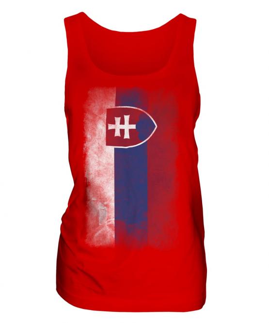 Slovakia Faded Flag Ladies Vest