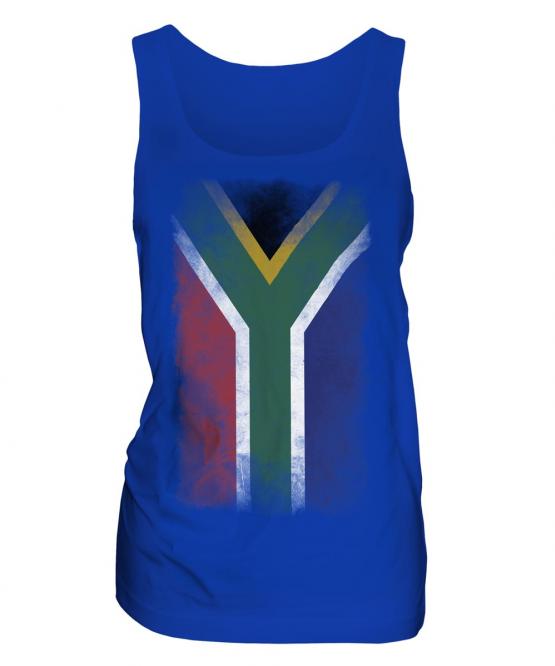 South Africa Faded Flag Ladies Vest