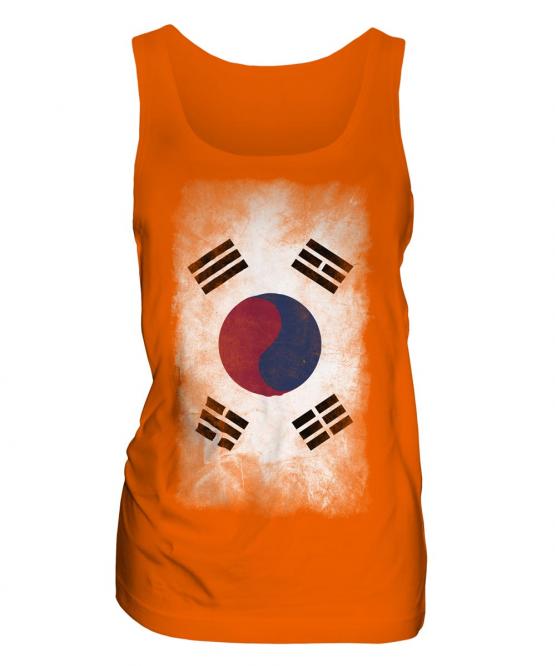 South Korea Faded Flag Ladies Vest