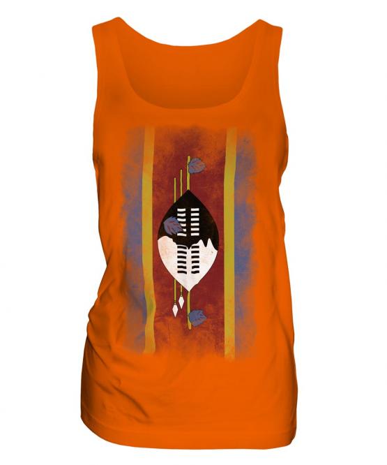 Swaziland Faded Flag Ladies Vest