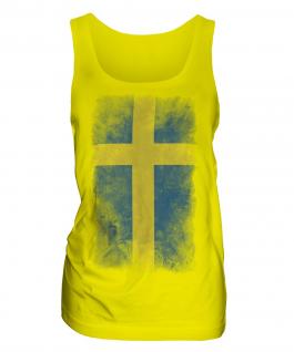 Sweden Faded Flag Ladies Vest