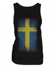 Sweden Faded Flag Ladies Vest