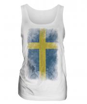 Sweden Faded Flag Ladies Vest