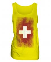 Switzerland Faded Flag Ladies Vest