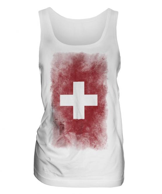 Switzerland Faded Flag Ladies Vest