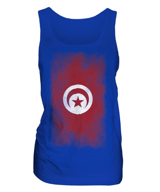 Tunisia Faded Flag Ladies Vest