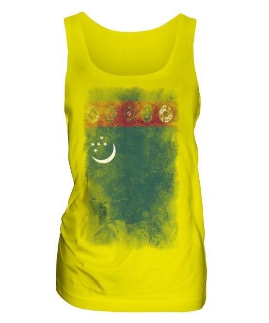 Turkmenistan Faded Flag Ladies Vest