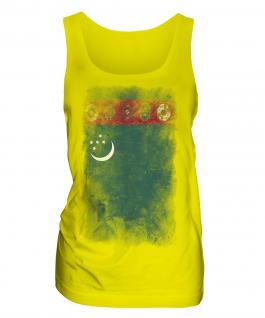 Turkmenistan Faded Flag Ladies Vest