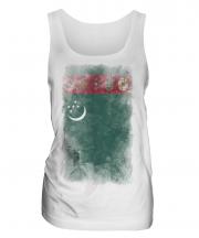 Turkmenistan Faded Flag Ladies Vest