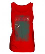 Turkmenistan Faded Flag Ladies Vest