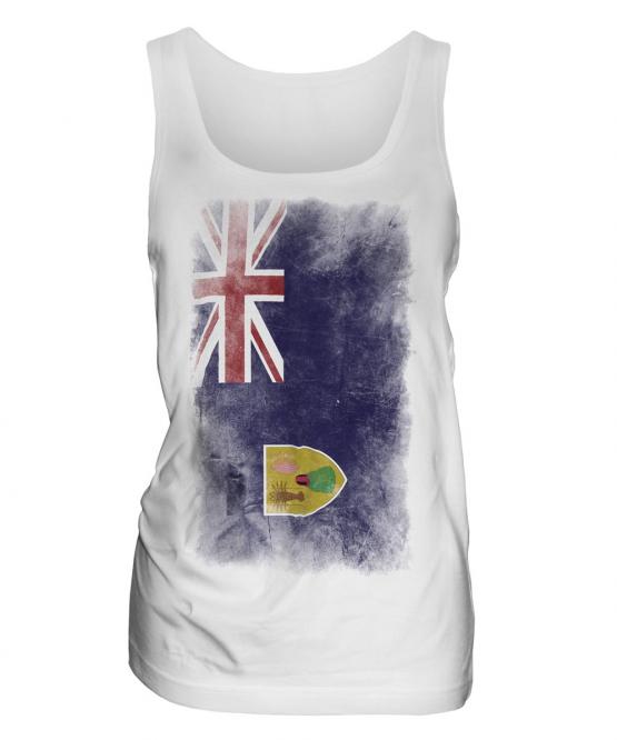 Turks And Caicos Islands Faded Flag Ladies Vest