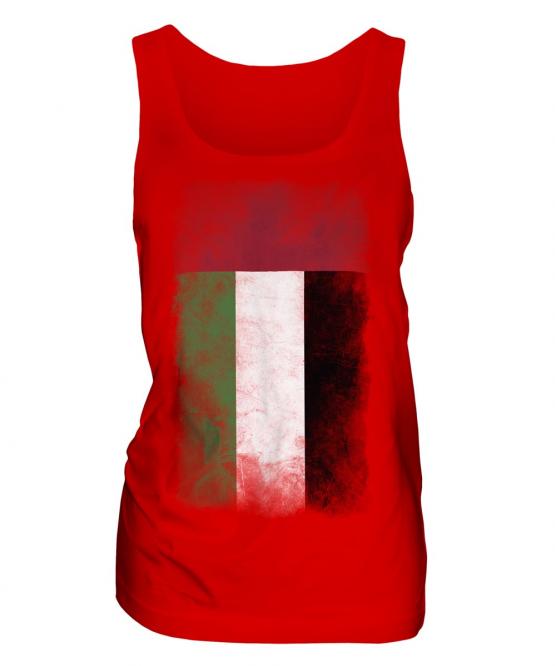 United Arab Emirates Faded Flag Ladies Vest