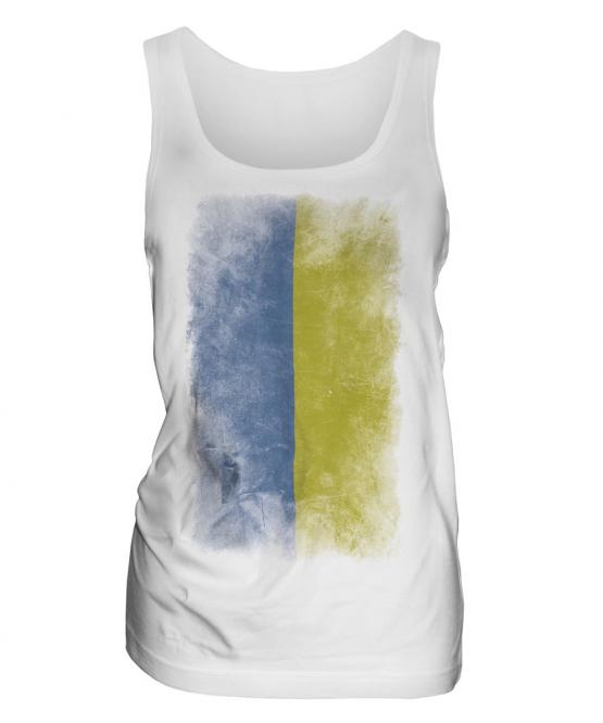 Ukraine Faded Flag Ladies Vest