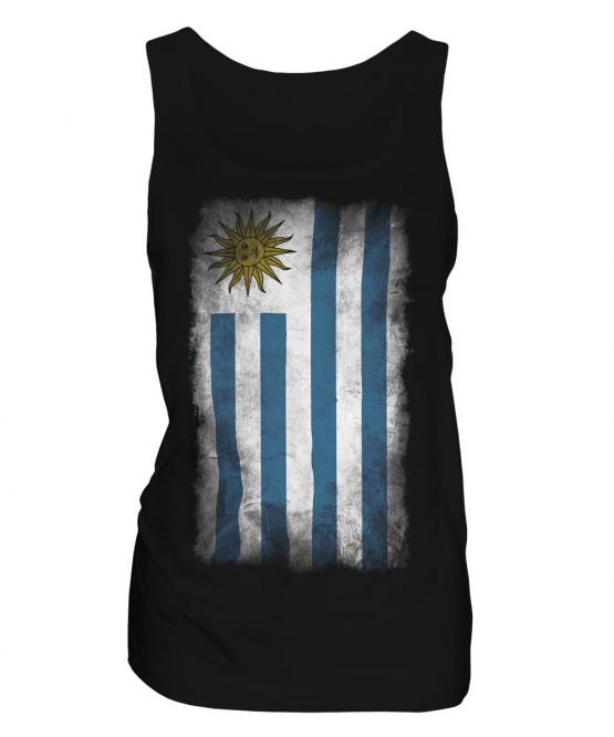 Uruguay Faded Flag Ladies Vest