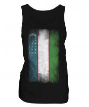 Uzbekistan Faded Flag Ladies Vest