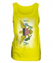 Us Virgin Islands Faded Flag Ladies Vest