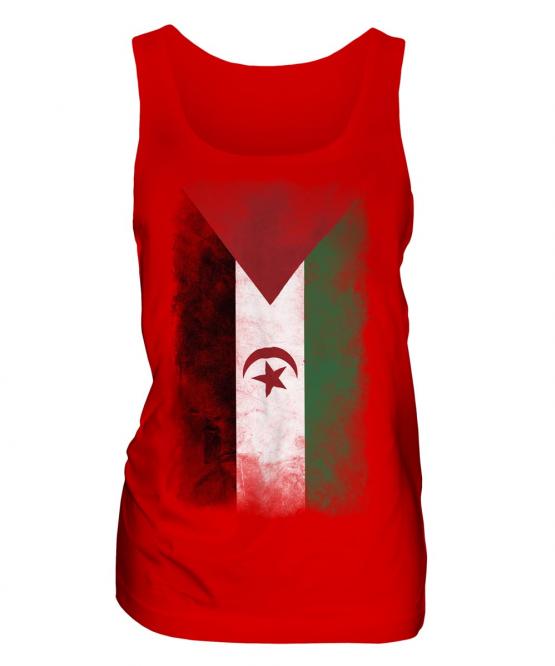 Western Sahara Faded Flag Ladies Vest