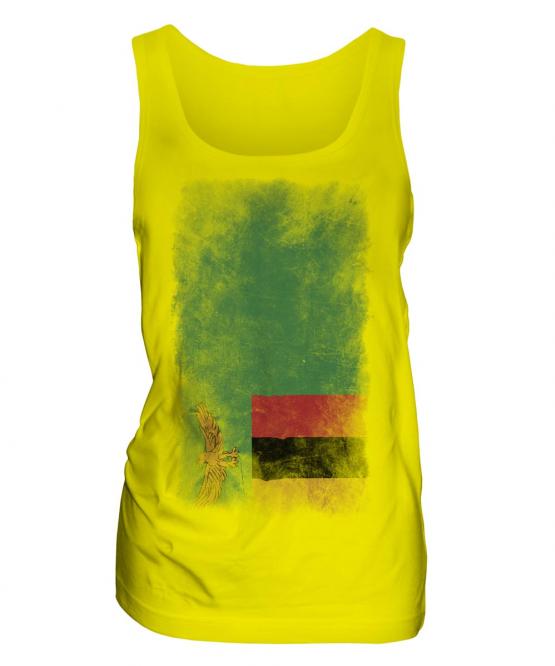 Zambia Faded Flag Ladies Vest